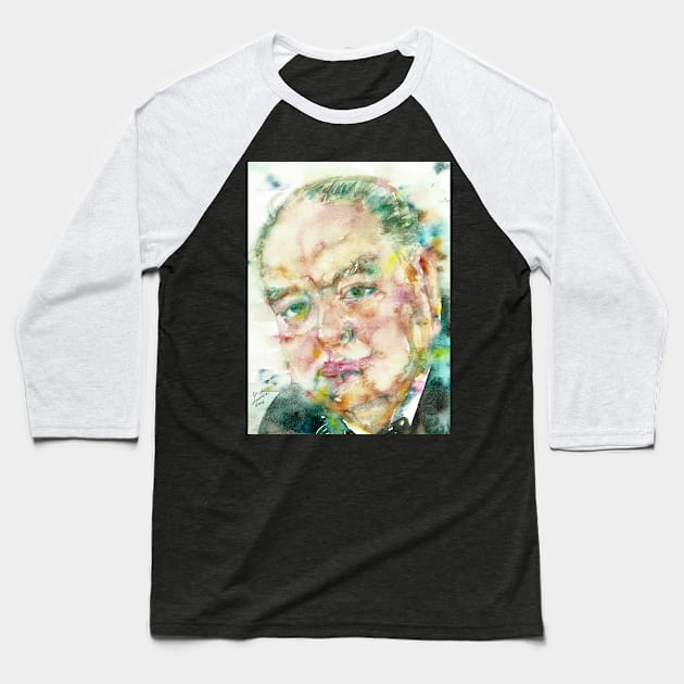 WINSTON CHURCHILL - watercolor portrait .4 Baseball T-Shirt by lautir